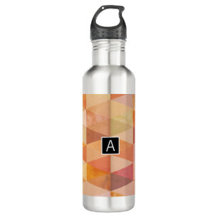 Soft Triangle Geometric Pattern   Monogrammed 710 Ml Water Bottle