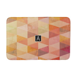 Soft Triangle Geometric Pattern   Monogrammed Bath Mat