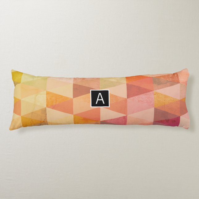 Soft Triangle Geometric Pattern | Monogrammed Body Cushion (Front)