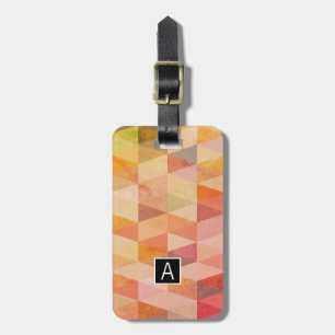Soft Triangle Geometric Pattern Monogrammed Luggage Tag
