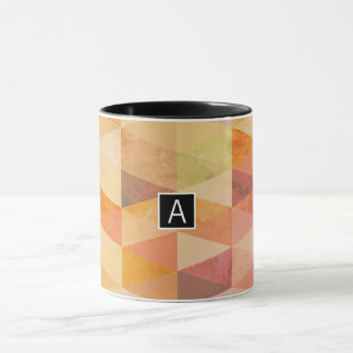 Soft Triangle Geometric Pattern | Monogrammed Mug