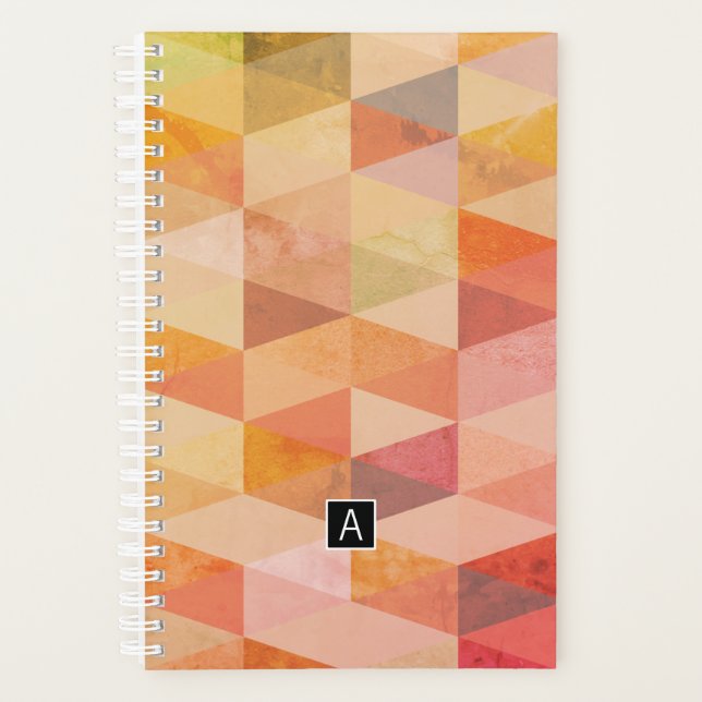 Soft Triangle Geometric Pattern | Monogrammed Planner (Front)