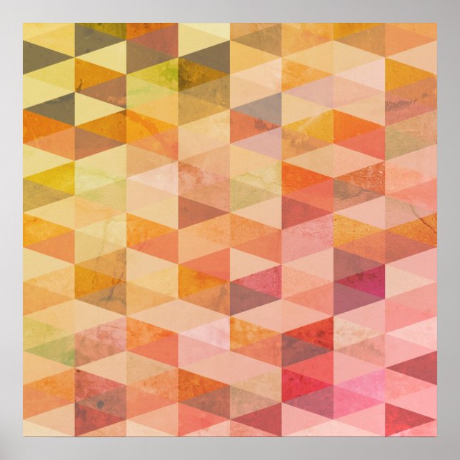 Soft Triangle Geometric Pattern Poster (Front)
