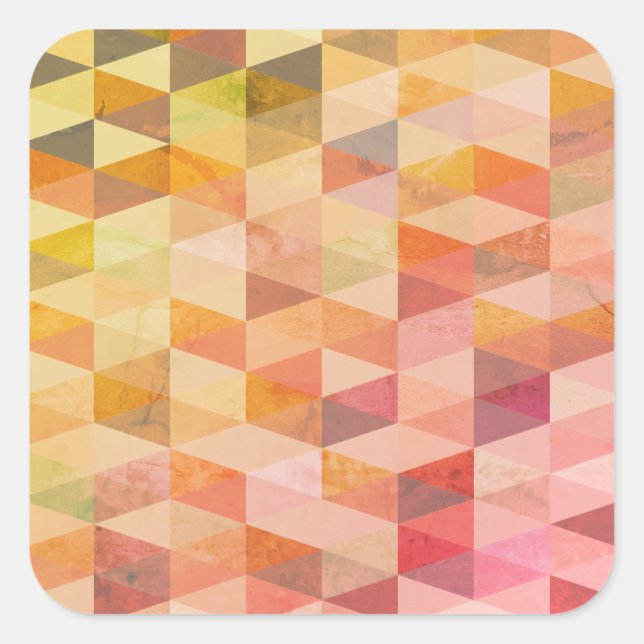 Soft Triangle Geometric Pattern Square Sticker (Front)