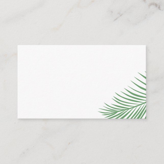 Soft Tropical Palm Leaf Place Card (Front)