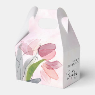 Soft tulips elegant birthday favour box