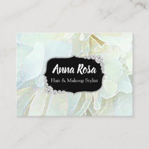 *~* Soft Turquoise Blue  Bling Diamond Abstract Business Card