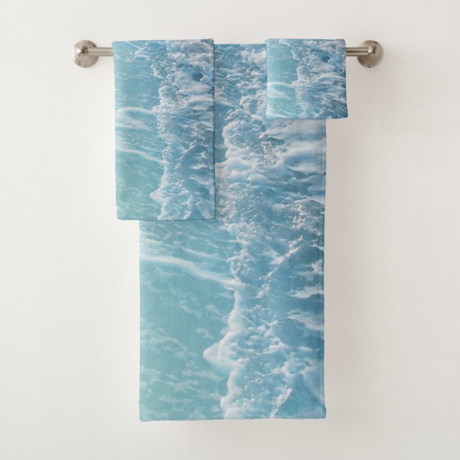 Soft Turquoise Ocean Dream Waves #2 #water #decor  Bath Towel Set (Insitu)