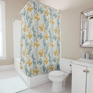 Soft Underwater Fish Kids Bathroom Decor Shower Curtain