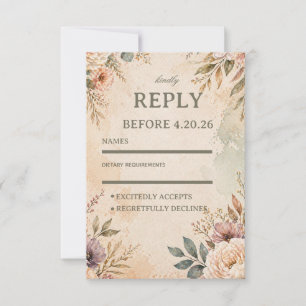 Soft Vintage Floral RSVP Card
