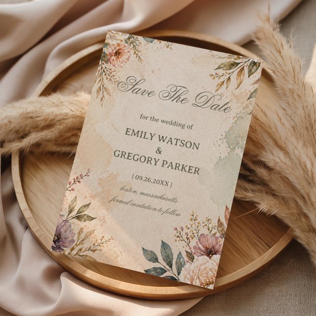 Soft Vintage Floral Save The Date (Creator Uploaded)