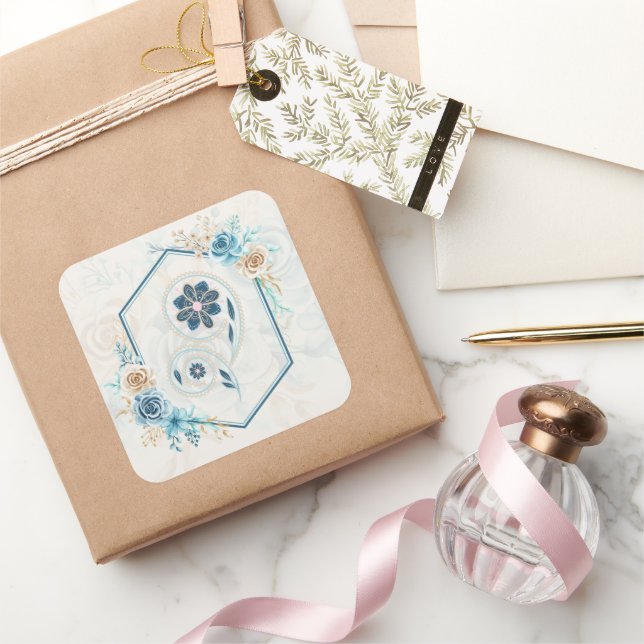 Soft Vintage Flower Blend Square Sticker (Gifting)