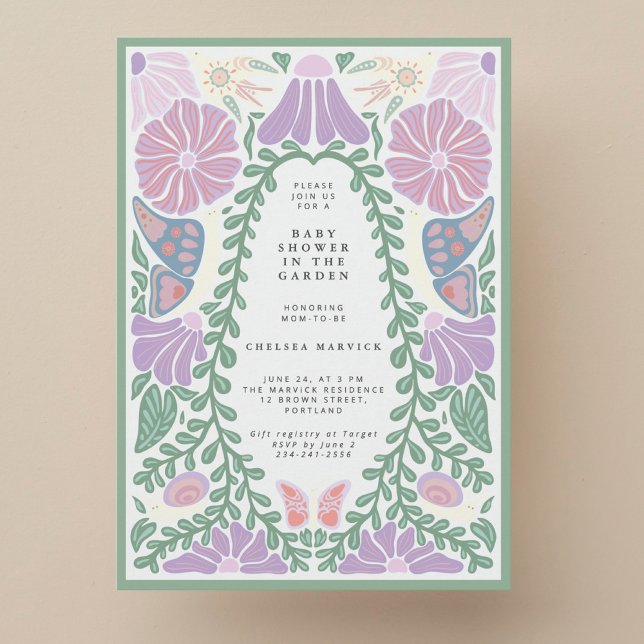 Soft Vintage Lavender Baby Shower Invitation (Creator Uploaded)