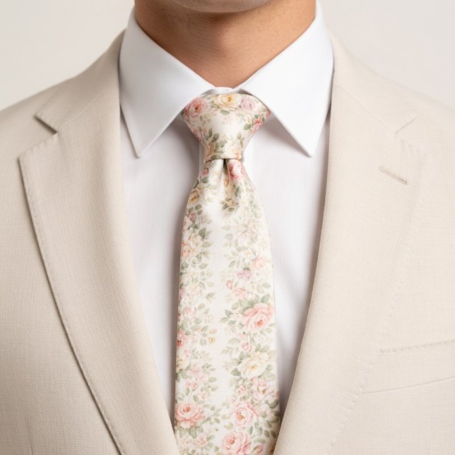 Soft Vintage Pastel Roses Tie (Creator Uploaded)