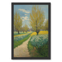 Soft Vintage Spring Landscape Wall Decor Print