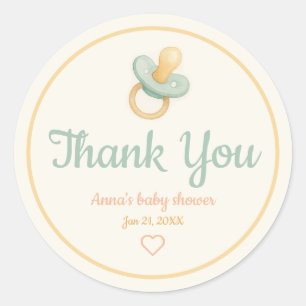 Soft Watercolor Baby Shower  Classic Round Sticker