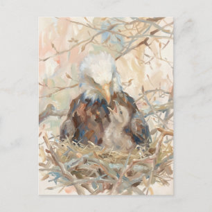 Soft Watercolor Bird Nest Nature Postcard