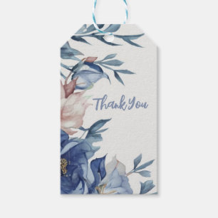 Soft Watercolor Blue Floral Gift Tags