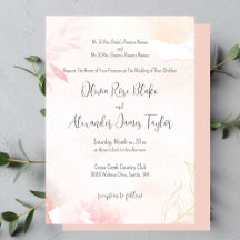 Soft Watercolor Blush Floral Wedding