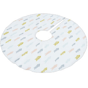 Soft Watercolor Chevron Pattern Brushed Polyester Tree Skirt