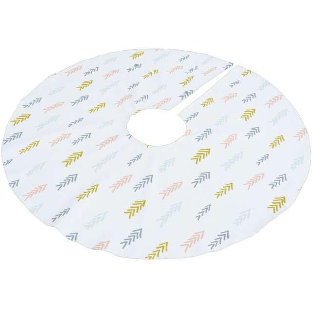 Soft Watercolor Chevron Pattern Brushed Polyester Tree Skirt (Angled)