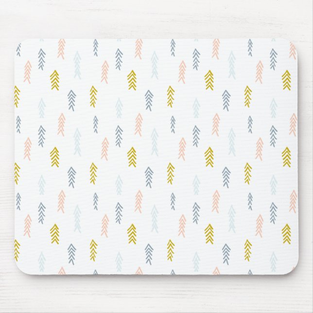 Soft Watercolor Chevron Pattern Mouse Pad (Front)