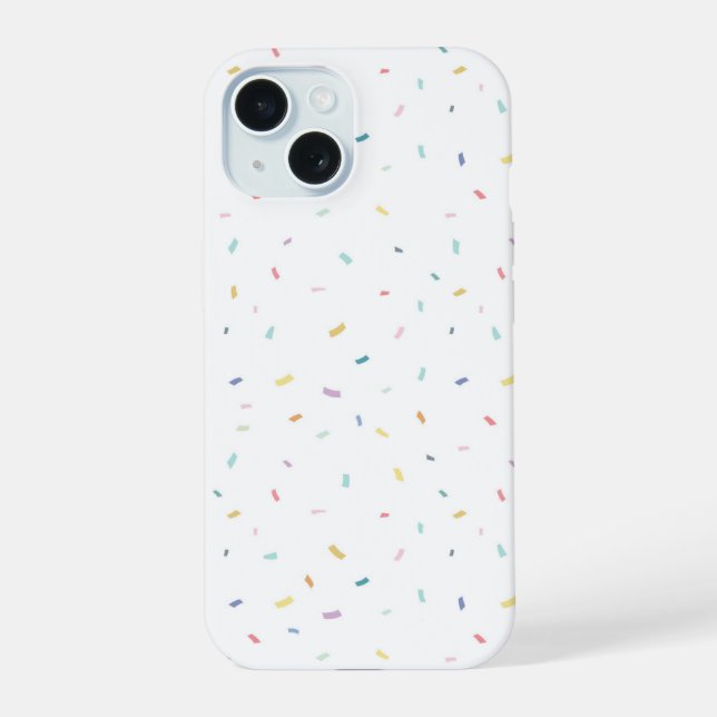 Soft Watercolor Confetti Pattern iPhone 15 Case (Back)