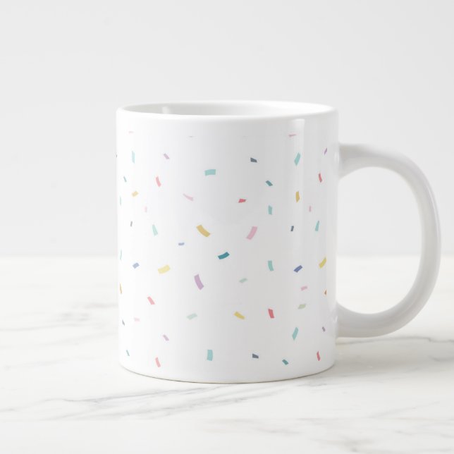 Soft Watercolor Confetti Pattern Large Coffee Mug (Right)