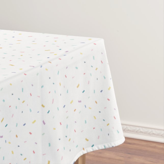 Soft Watercolor Confetti Pattern Tablecloth (In Situ)