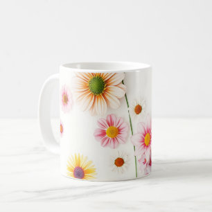 Soft Watercolor Daisies Delphiniums Coffee Mug