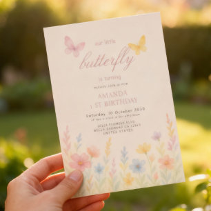 Soft Watercolor Floral Birthday Invitation
