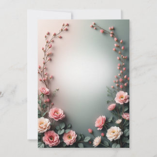 Soft Watercolor Floral Corners | Elegant Botanical Invitation