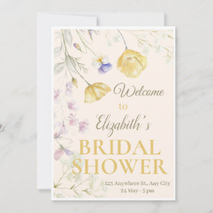 Soft Watercolor Floral  Customisable Bridal Shower Invitation