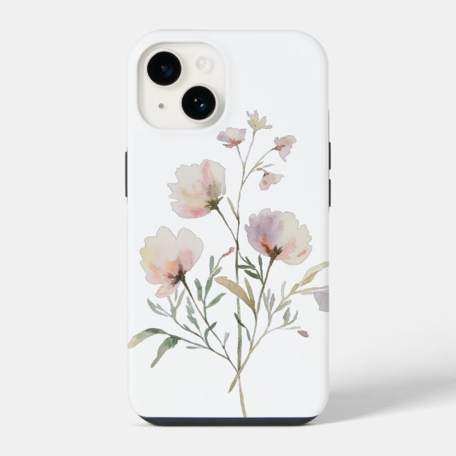 Soft Watercolor Floral iPhone Case (Back)