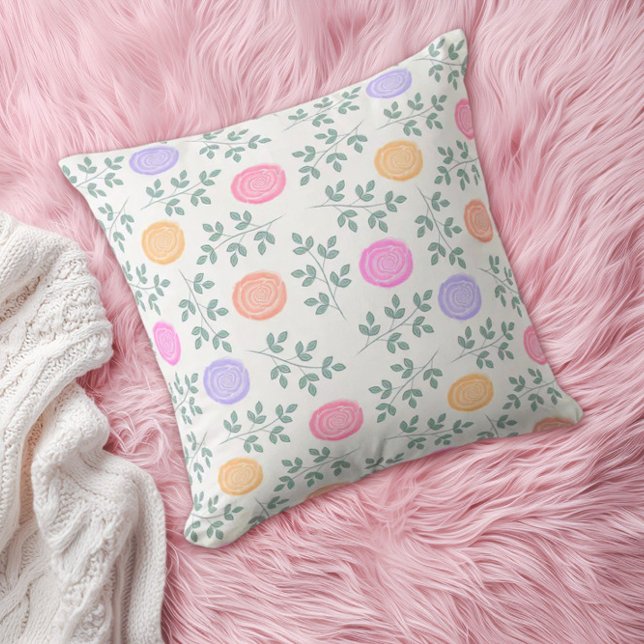 Soft watercolor floral pattern cushion (Creator Uploaded)