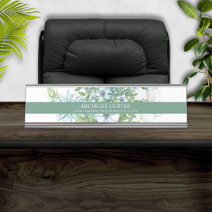 Soft Watercolor Floral Personalised Name Plate