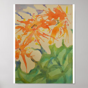 Soft Watercolor Flowers Poster