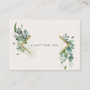 soft watercolor greenery gold gift certificate