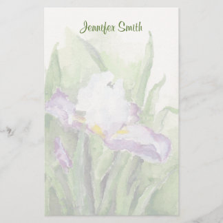 Soft Watercolor Iris Stationery