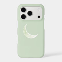 Soft Watercolor Moon Phase Phone Case - Muted Sage