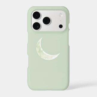 Soft Watercolor Moon Phase Phone Case - Muted Sage