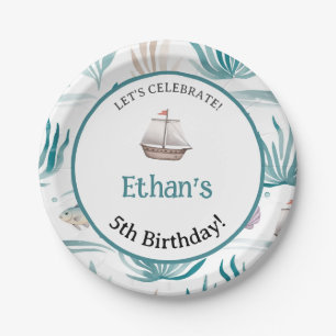 Soft Watercolor Ocean Scene  Paper Plate