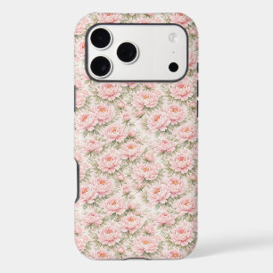 Soft Watercolor Peony Floral Seamless Pattern