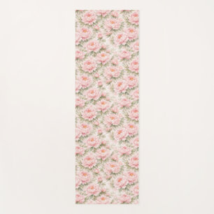 Soft Watercolor Peony Floral Seamless Pattern Yoga Mat