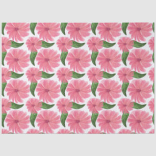 Soft Watercolor Pink Floral Pattern Wallpaper Tissue Paper