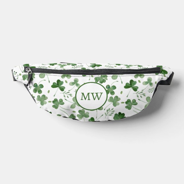 Soft Watercolor Shamrock Pattern Bum Bags (Lay Down)