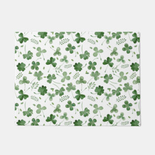 Soft Watercolor Shamrock Pattern Doormat