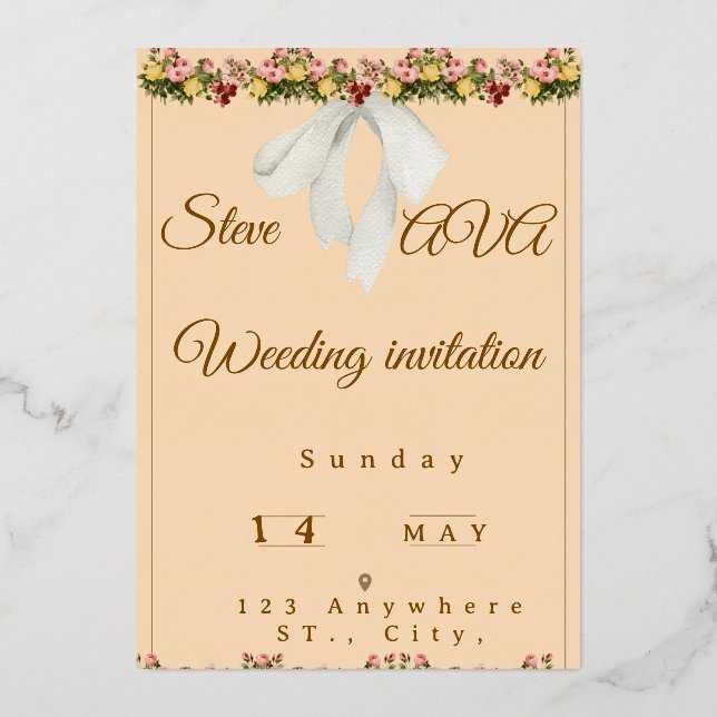Soft Watercolor Wedding Invitation (Front)