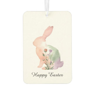Soft Watercolour Easter Bunny  Car Air Freshener