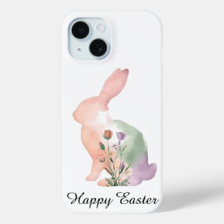 Soft Watercolour Easter Bunny   iPhone 15 Case